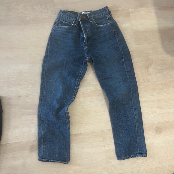 Agolde High Rise Dark Blue Jeans - Picture 1 of 1